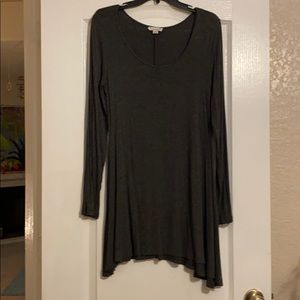 Stretchy Dark Grey Long Shirt /Dress